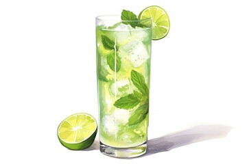 Fototapeta premium Mojito cocktail drink fruit.