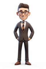 Obraz premium Businessman cartoon white background accessories.