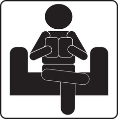 A sign indicating a place where guests can wait until the appointed time arrives.