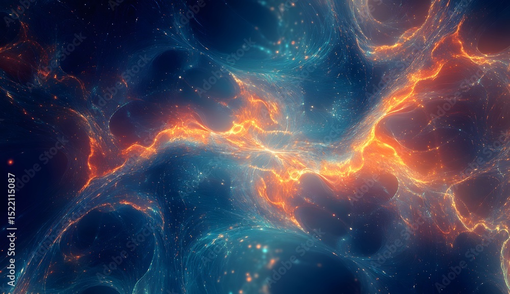 Aufkleber 3d render of swirling data streams on a black background, with glowing white dots and a color theme 