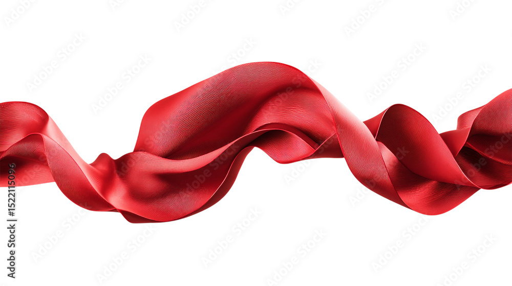 Poster a flowing red ribbon on a black background creating a dynamic and elegant abstract composition art o