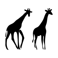 Giraffe Silhouette Vector Illustration – Wildlife Animal Art for Safari and Nature Themes . giraffe art Illustration 