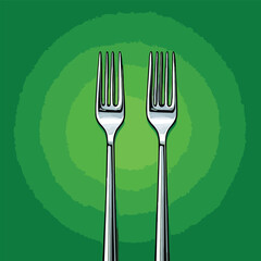 comic style vector fork image for graphic design
