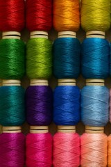 colorful spools of thread