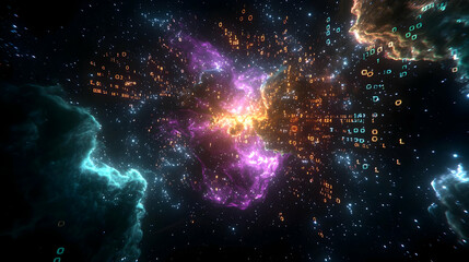 Fototapeta premium Abstract Glowing Cosmic Nebula