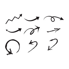 Hand-drawn arrow collection vector for sketch-style direction, notes, and UI designs