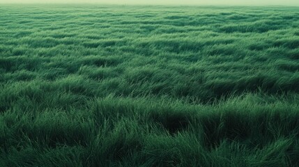 A large field of green grass blowing in the wind