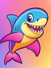 Smiling shark cartoon