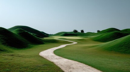 Obraz premium Golf course landscape pathway