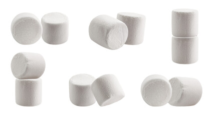 marshmallows isolated on transparent background