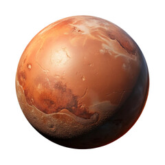Mars Planet High-Resolution Image, Isolated on Transparent Background