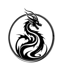 Dragon Logo Design, Chinese belief legend animal illustration