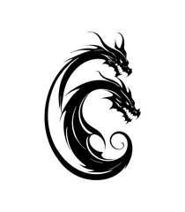 Dragon Logo Design, Chinese belief legend animal illustration