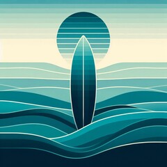 abstract coastal composition in layered gradients