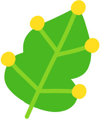 cute green leaf on white background