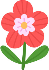 cartoon style pinkish red flower