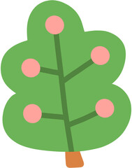 little cute tree clipart on white background