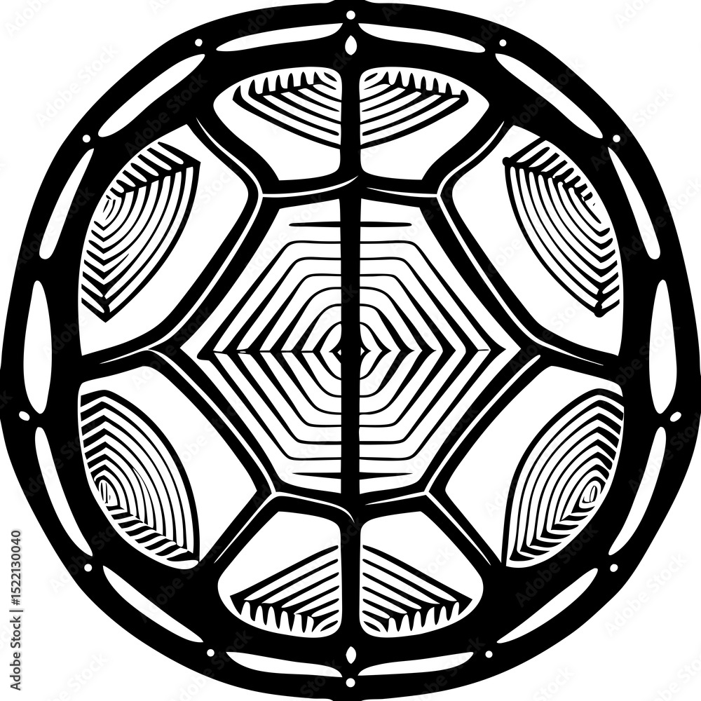 Poster ornate circular design with geometric shapes and patterns
