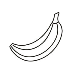 Vector Illustration of a Single Banana Outline Icon Isolated on White Background - Perfect for Website Design, App Icons, and More