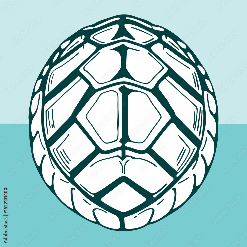 Poster illustration of a turtle shell with geometric patterns
