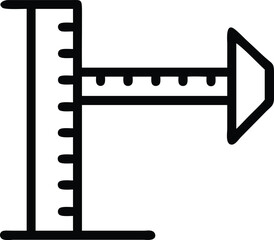Measuring scale layout icon black and white design isolated on white background