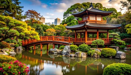 Serene Japanese Garden Pavilion