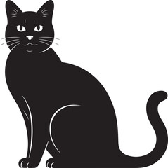 vector isolated silhouette cat set