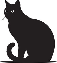 vector isolated silhouette cat set