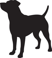 labrador retriever dog breed black silhouette logo set