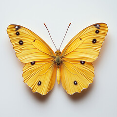 Fototapeta premium yellow butterfly on white background