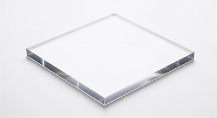 Acrylic tile isolated on white background showcasing clarity and design  