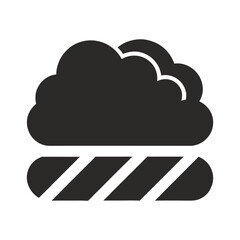 cloud computing concept icon silhouette vector on white background