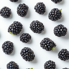 blackberries on white background