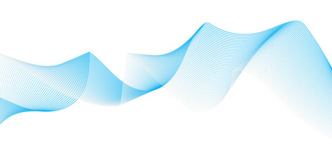 Minimal waveform frequency blue futuristic energy sound waves technology concept white background. Abstract wave line vector business texture. Pattern line blend curve flow futuristic background.