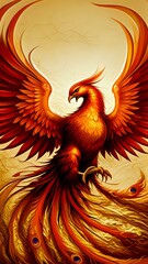Obraz premium Majestic Phoenix: A fiery bird of myth and legend