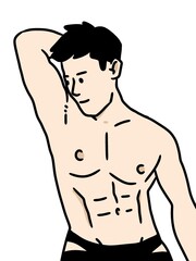 Fototapeta premium cartoon man with naked torso