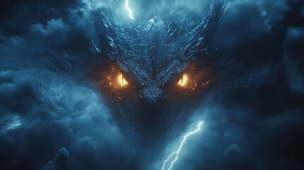 Fire dragon explodes through futuristic city night high resolution picture