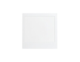 Clean white instant photo frame with a classic square format and subtle texture