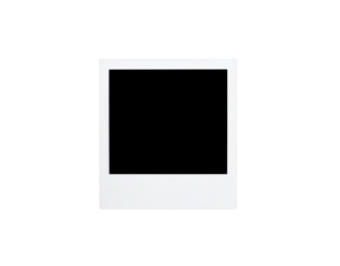 Clean White Instant Photo Frame with Classic Design and Empty Center