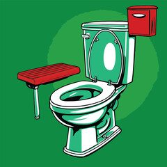 comic style vector toilet image for graphic design
