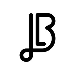 Minimal LB monogram letter logo line