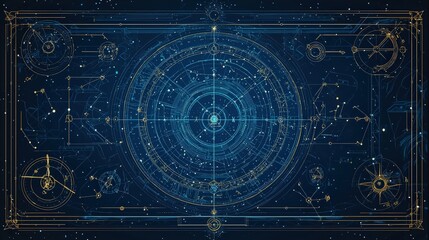 Astrology Blueprint with Celestial Icons