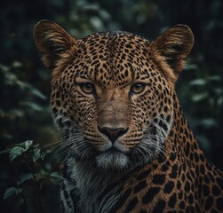 Naklejka premium portrait of a leopard