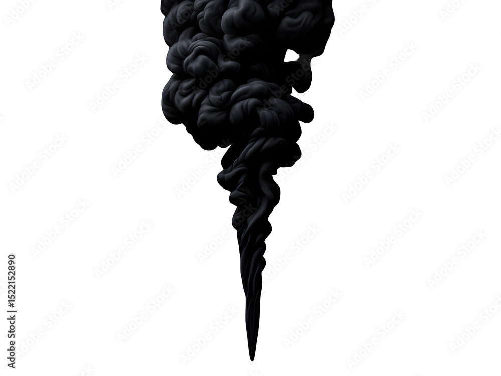 Poster dark smoke rising vertically against a black background creating a mysterious atmosphere effect