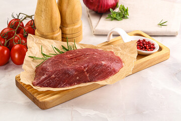Raw beef meat uncocked steak