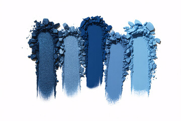 Blue eyeshadow palette swatches makeup beauty cosmetics shades pigment powder color eye shadow trend 2024