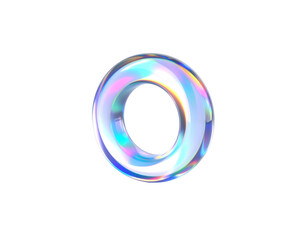 Iridescent Torus A holographic ring with vibrant spectral reflections and smooth rounded edges