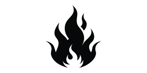 Fire icon collection. Fire flame symbol. Bonfire silhouette logotype. Flames symbols set flat style - stock vector.
