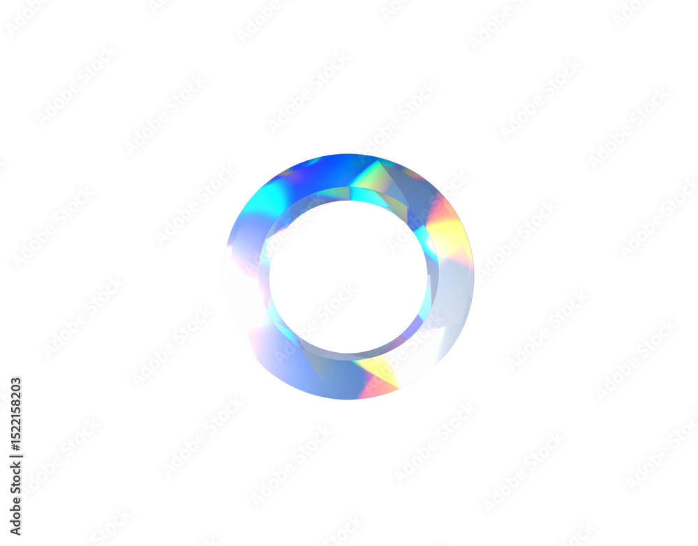 Poster iridescent torus a luminous ring with spectral color gradients and subtle light refraction