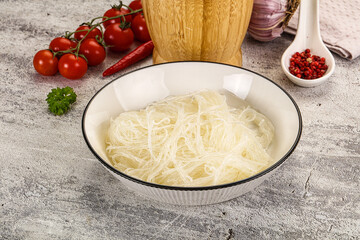 Glass noodle funchoza in the bowl